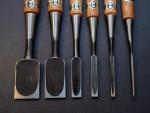 Hidari Nobuhiro Iwazaki 6-Piece Japanese Chisel Set