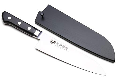 Yoshihiro Ginsan-Ko Santoku Japanese Knife with Saya Cover