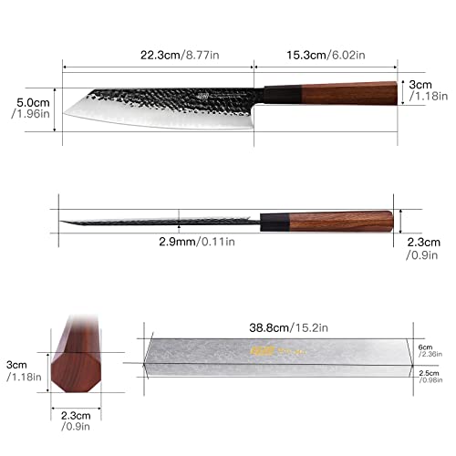 Japanese Kiritsuke Knife - Multi-Purpose Gyuto, 9 Inches