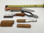 Japanese Bamboo Handle Knife Set with Peacock Case