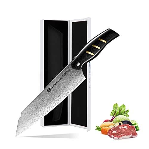 8-Inch Kiritsuke Chef's Knife, Japanese Damascus Steel