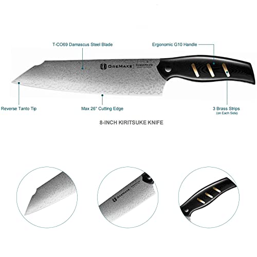 8-Inch Kiritsuke Chef's Knife, Japanese Damascus Steel