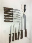 Vintage Japanese Kitchen Knife Set - 13 Pieces