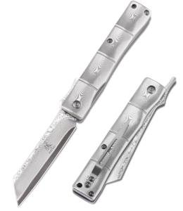 KATSU Handmade Damascus Steel Japanese Folding Knife