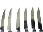 Japanese Steel Steak Knives with Porcelain Handles – 6 Pcs