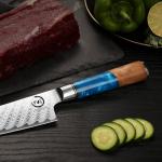 Fukep 8" Damascus Chef Knife with Blue Handle