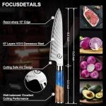 Fukep 8" Damascus Chef Knife with Blue Handle