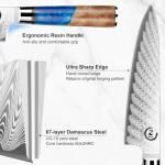 Fukep 8" Damascus Chef Knife with Blue Handle