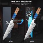 Fukep 8" Damascus Chef Knife with Blue Handle