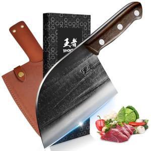 6.7" Hand-Forged Meat Cleaver: High Manganese Steel