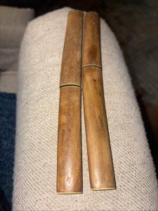 Set of 2 Vintage Japanese Steel Knives with Sheaths