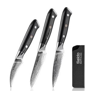 Seido VG-10 Damascus 3-Piece Paring Knife Set