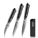 Seido VG-10 Damascus 3-Piece Paring Knife Set