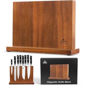 ENOKING Magnetic Knife Holder - Universal Acacia Block