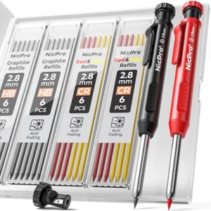 Precision Japanese Carpenter Pencil Set with Sharpener