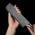 Wakoli 7-Inch Nakiri Knife with Damascus Steel