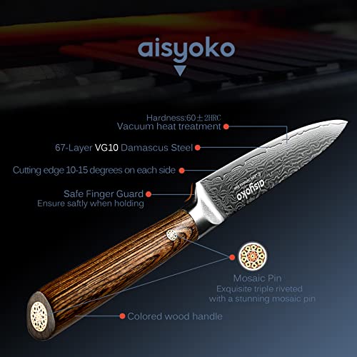 Aisyoko 5-inch Japanese Paring Knife - VG-10 Steel