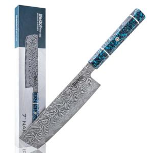 Epokishi 7-Inch Nakiri Knife - AUS-10 Damascus Steel