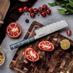 Epokishi 7-Inch Nakiri Knife - AUS-10 Damascus Steel