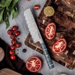 Epokishi 7-Inch Nakiri Knife - AUS-10 Damascus Steel