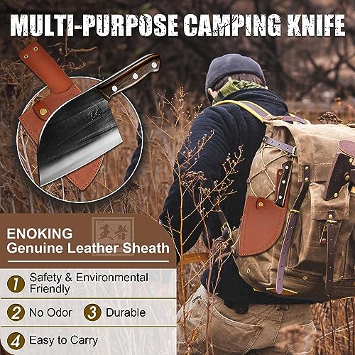 6.7" Hand-Forged Meat Cleaver: High Manganese Steel