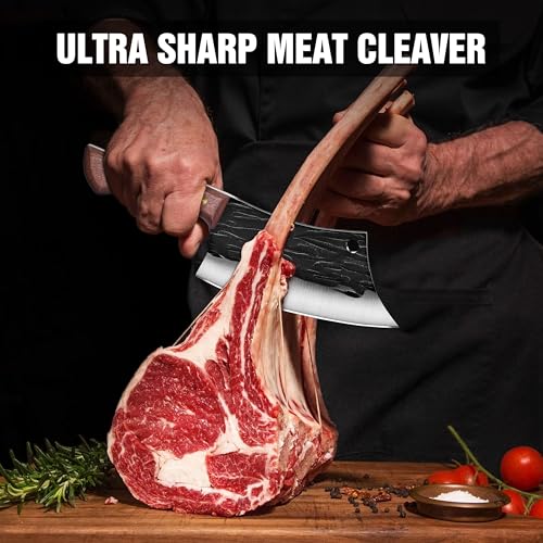 ENOKING Hand Forged Meat Cleaver - High Carbon Steel