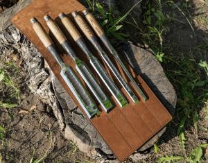 Japanese Woodworking Chisel Set: 5 Piece Steel Tools