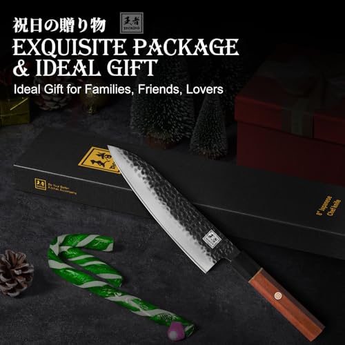 ENOKING Japanese Gyuto Chef Knife: 8 Inch, Carbon Steel