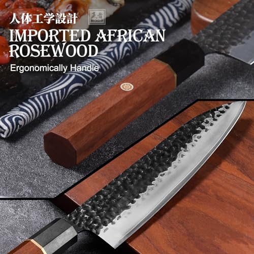 ENOKING Japanese Gyuto Chef Knife: 8 Inch, Carbon Steel