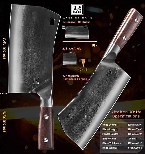 ENOKING 7.5 Inch Hand Forged Japanese Cleaver