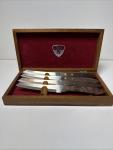Vintage Japanese Steel Steak Knife Set with Box