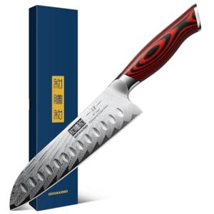 HOSHANHO 7-Inch Damascus Santoku Kitchen Knife