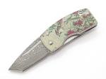 G. Sakai Ukimon Damascus Tanto Folding Knife