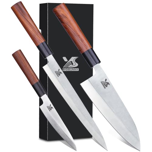 3pcs Sashimi Knives Set: Stainless Steel Sushi & Fish Slicers