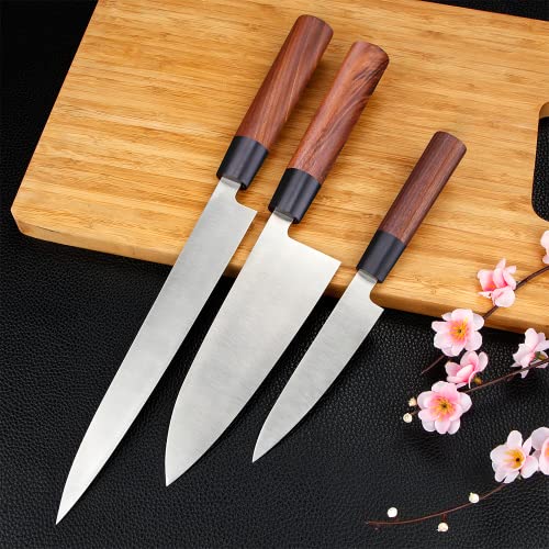 3pcs Sashimi Knives Set: Stainless Steel Sushi & Fish Slicers