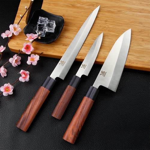 3pcs Sashimi Knives Set: Stainless Steel Sushi & Fish Slicers