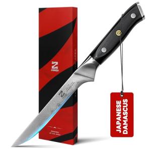 6-Inch Zennish Boning Knife with Damascus Steel