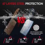 Zennish 7" Damascus Meat Cleaver with G10 Handle