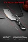 Zennish 8 Inch Chef Cleaver Knife with Gift Box