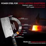 Zennish 7" Damascus Meat Cleaver with G10 Handle