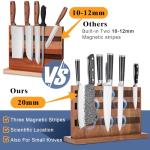 Extra Large Magnetic Knife Block in Acacia Wood