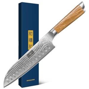 HOSHANHO 7-Inch Damascus Santoku Kitchen Knife