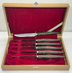 Vintage Japanese Steak Knives with Wooden Handles