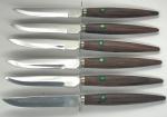 Vintage Japanese Steak Knives with Wooden Handles