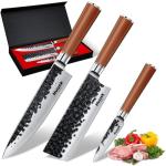 Huusk Japanese Knife Set: Nakiri, Gyuto & Paring