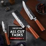 Huusk Japanese Knife Set: Nakiri, Gyuto & Paring