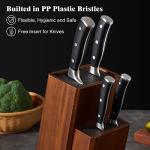 ENOKING Acacia Wood Knife Block with Removable Bristles