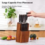 ENOKING Acacia Wood Knife Block with Removable Bristles