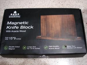 ENOKING Acacia Wood Magnetic Knife Block 15.2
