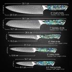 Damascus Steel Japanese Chef Knife Set - 5 Pieces